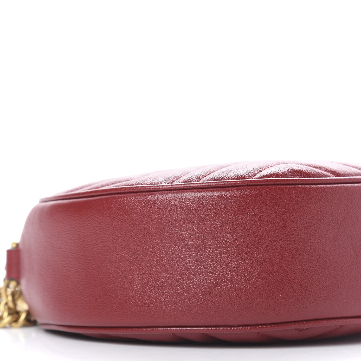 Gucci Glazed Calfskin Matelasse Heart Mini GG Marmont Round Shoulder Bag Romantic Cerise 7 of 9
