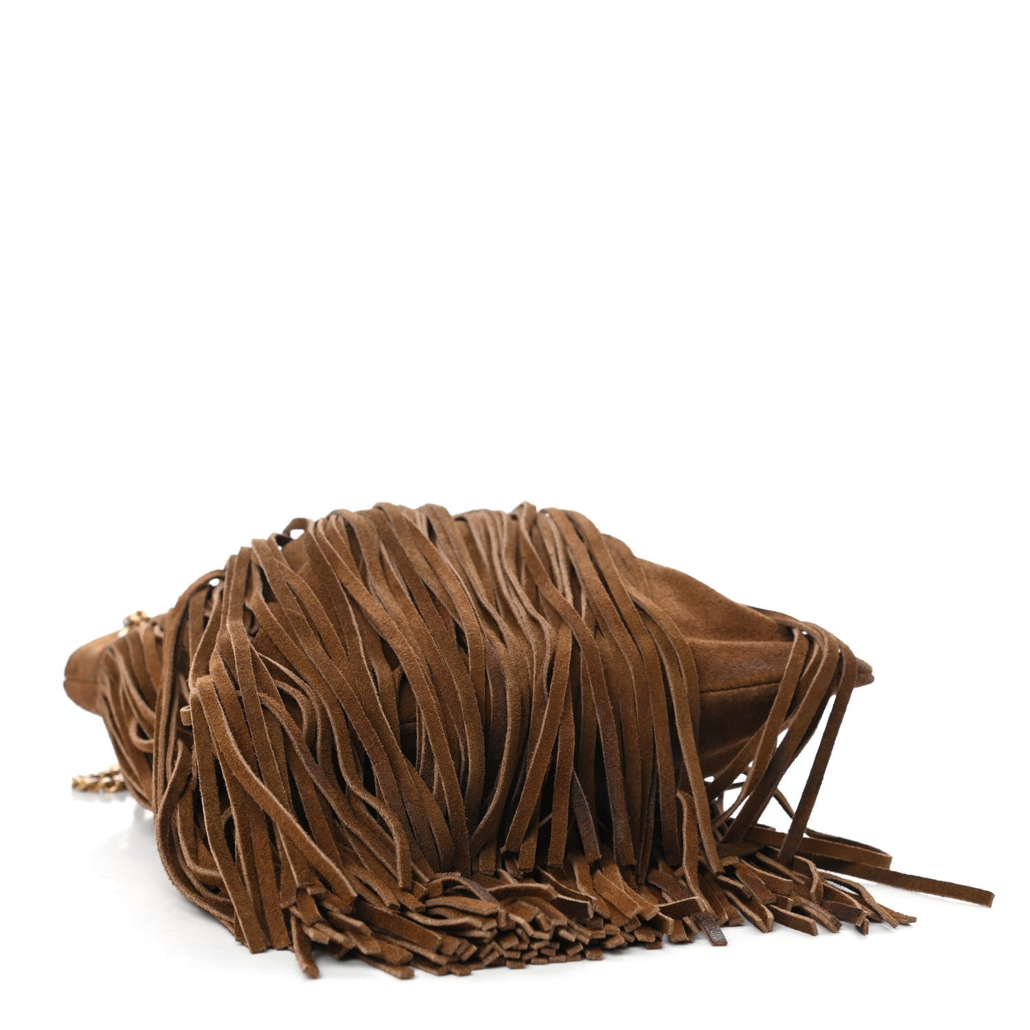 Saint Laurent Suede Calfskin Small Grace Fringed Hobo Bag Light Ocre 4 of 8