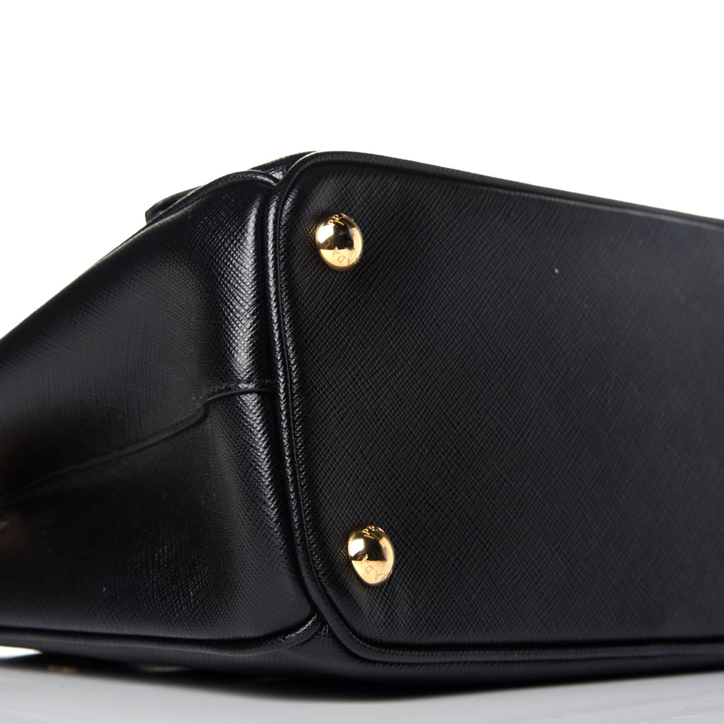 Saffiano Mini Galleria Double Zip Tote Black