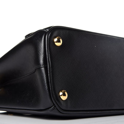 Prada Saffiano Mini Galleria Double Zip Tote Black 8 of 9