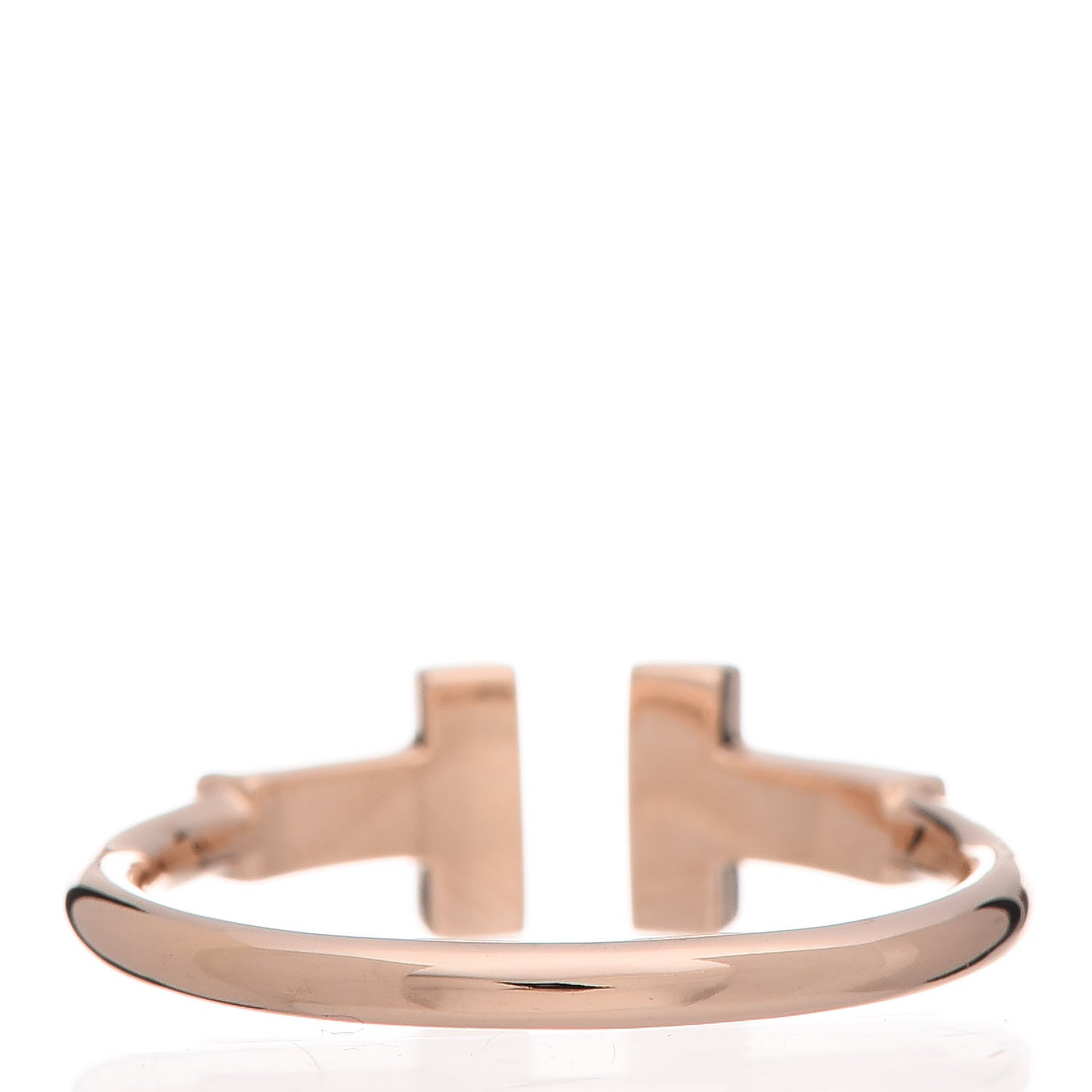 Tiffany 18K Rose Gold Diamond T Wire Ring 49 5 4 of 6