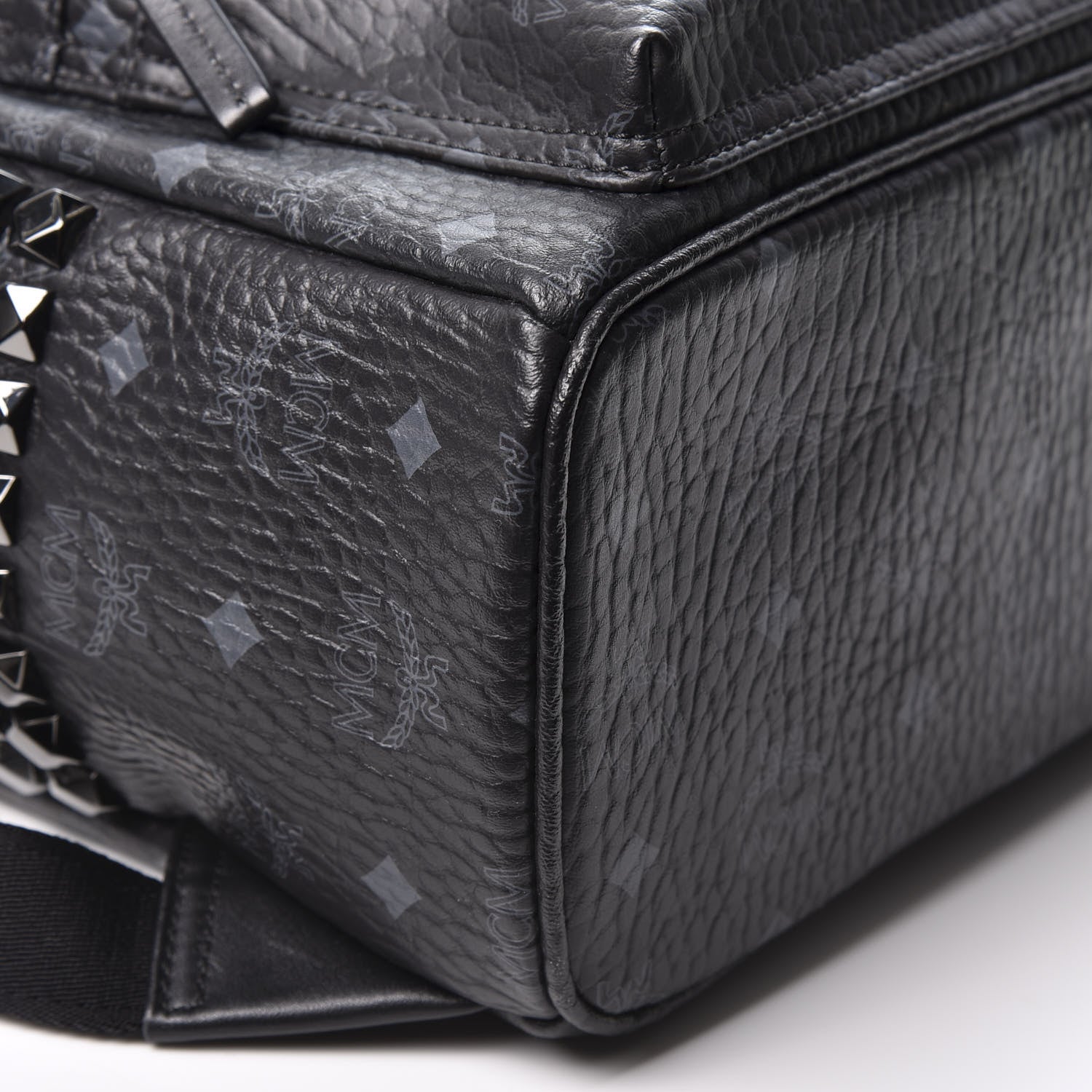 MCM Visetos Small Side Stud Stark Backpack Black 6 of 11