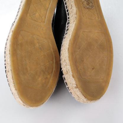 Chanel Lambskin CC Espadrilles 37 Black 10 of 11