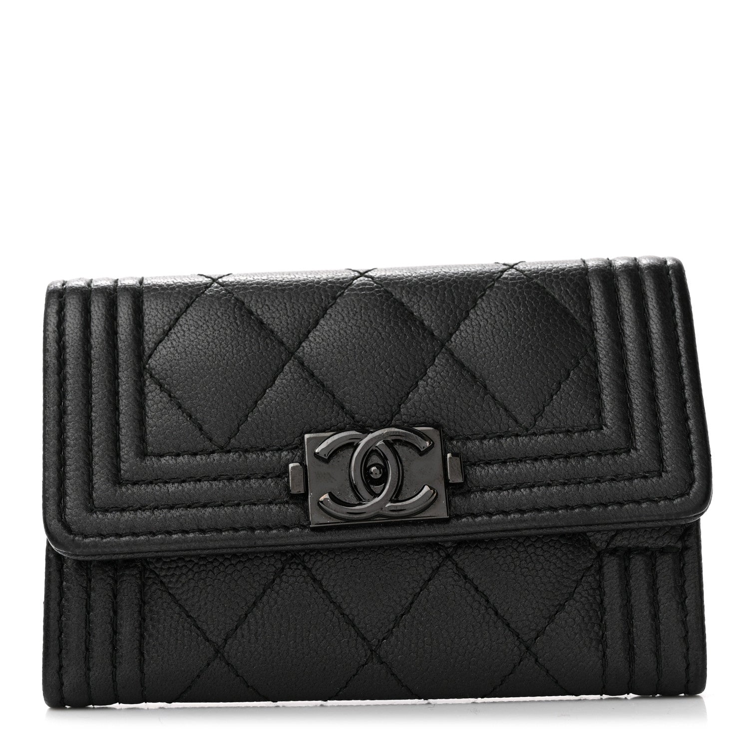 Chanel Caviar Quilted Boy Flap Card Holder So Black 1 of 11