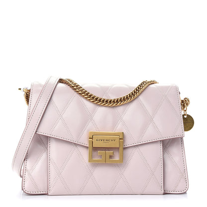 Givenchy Goatskin Quilted Small GV3 Shoulder Bag Pale Pink 1 of 8