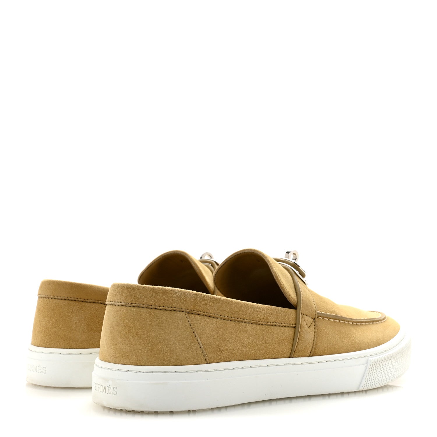 Hermes Suede Goatskin Game Slip On Sneakers 41 Beige Lin 5 of 10