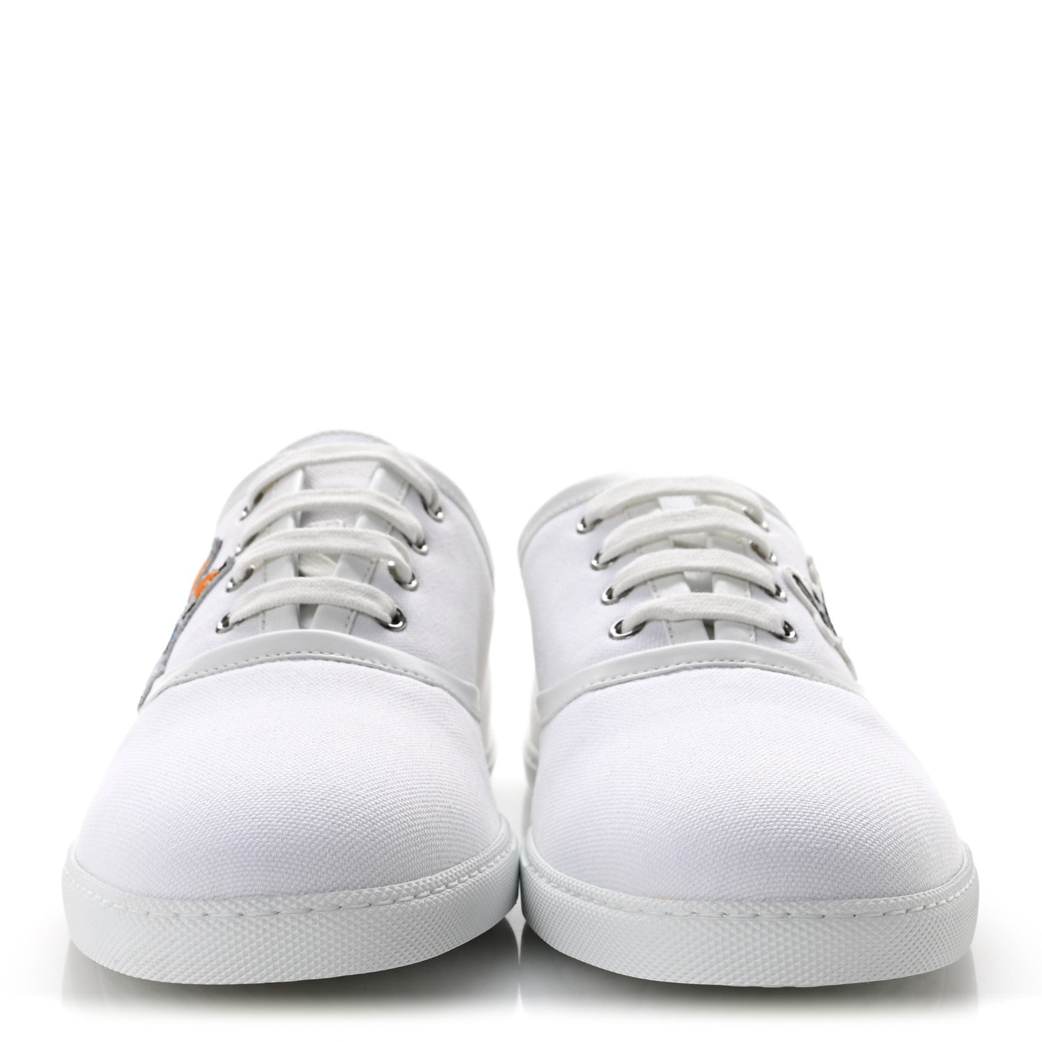 Hermes Canvas Embroidered Innocent Sneakers 41 White 3 of 9