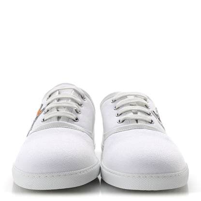 Hermes Canvas Embroidered Innocent Sneakers 41 White 3 of 9