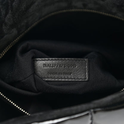 Saint Laurent Patent Lambskin Quilted Medium Loulou Puffer Monogram Chain Satchel Black 7 of 11