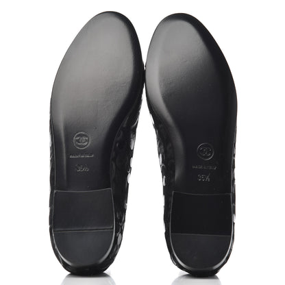 Chanel Patent Suede CC Cap Toe Ballerina Flats 35.5 Black 6 of 16