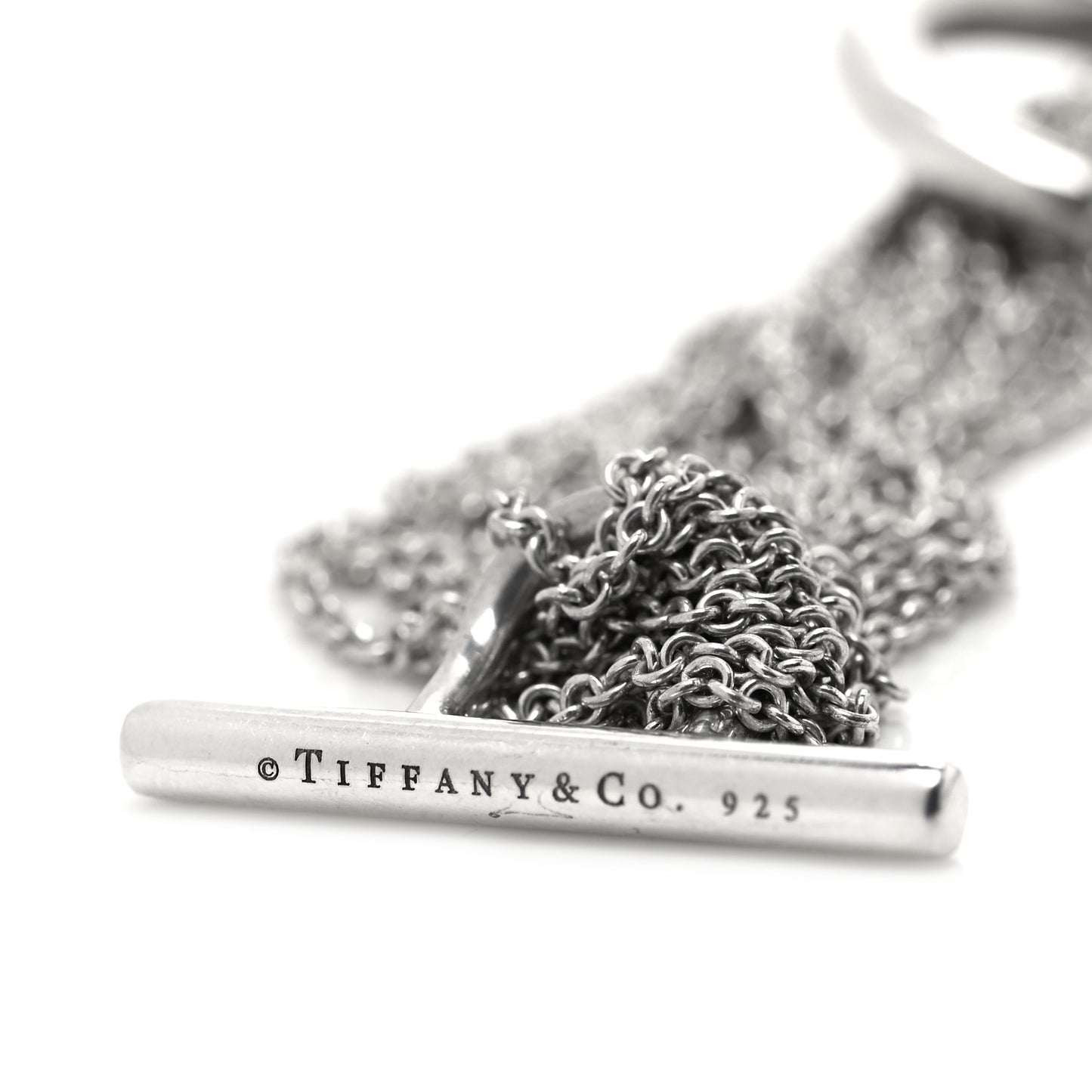 Sterling Silver Circle Multi Chain Toggle Necklace