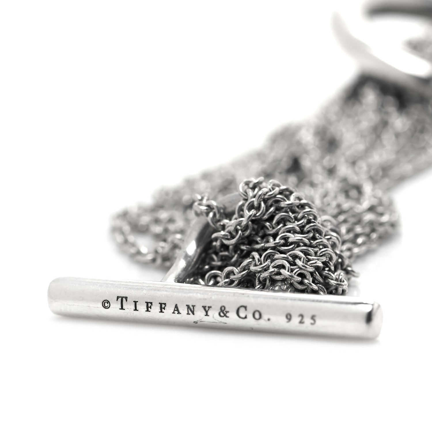 Tiffany Sterling Silver Circle Multi Chain Toggle Necklace 4 of 4