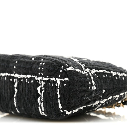 Chanel Tweed Quilted Mini Clutch With Chain  Black White 10 of 10