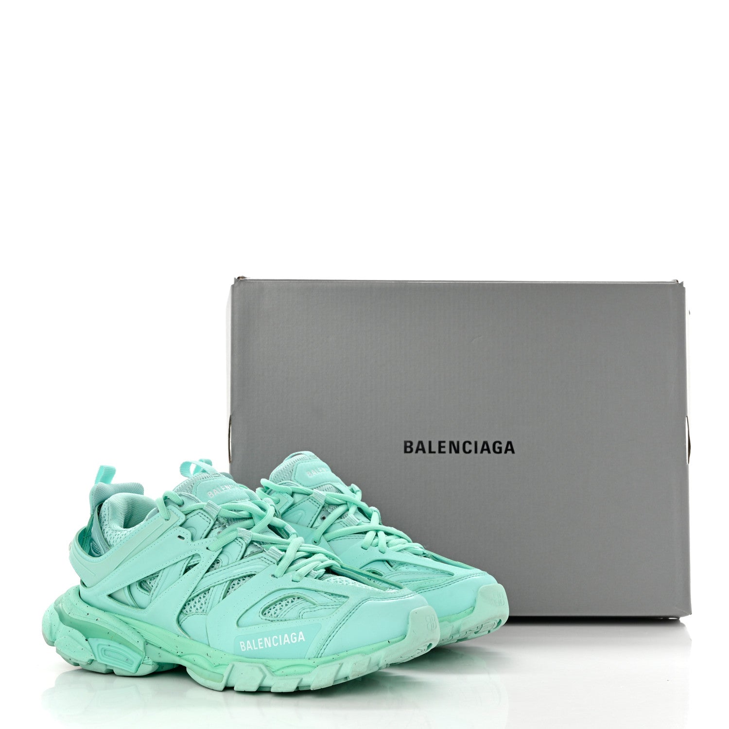 Balenciaga Rubber Mesh Fabric Monocolor Recycled Sole Womens Track Sneakers 38 Mint 9 of 9