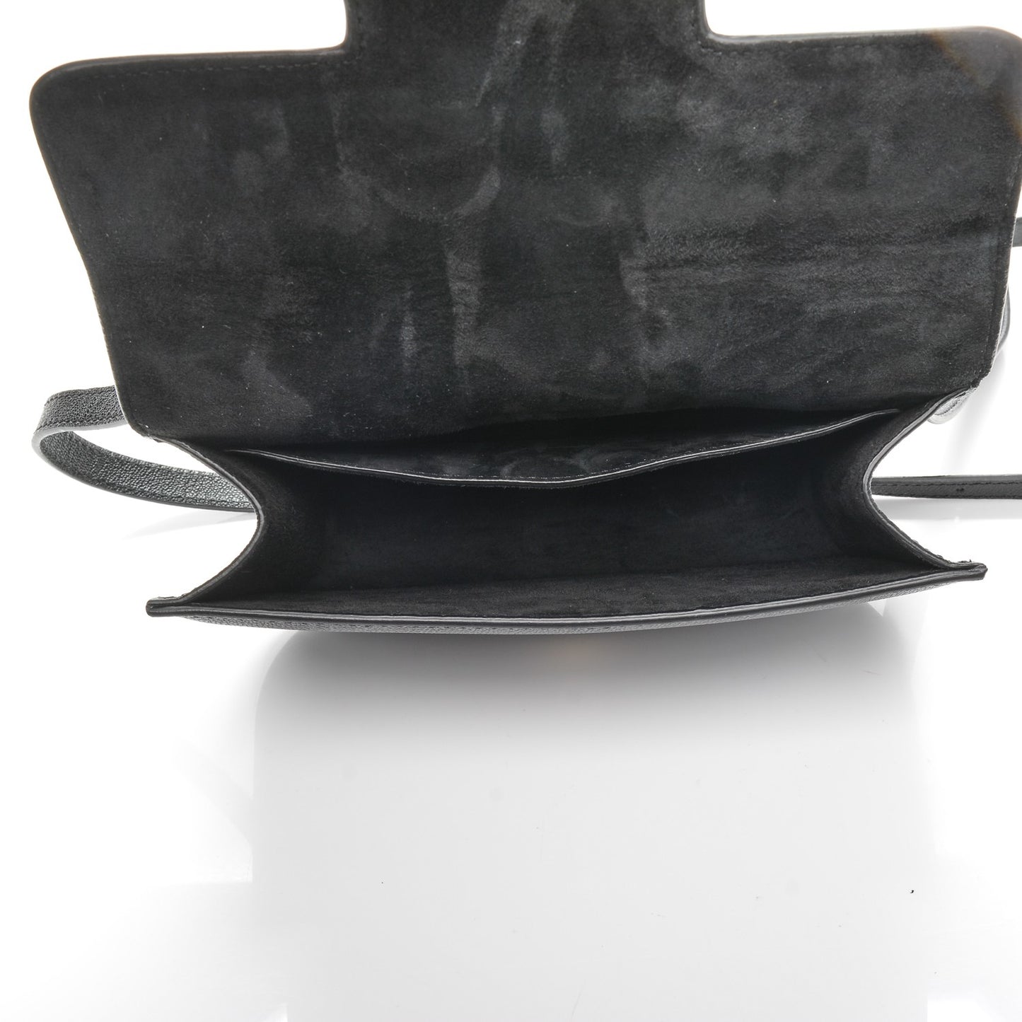 Grained Calfskin Small Insignia Flap Black