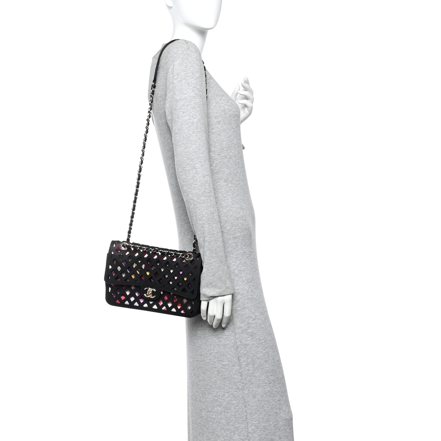 Chanel Lambskin Sea Through Flap Black Multicolor 2 of 11