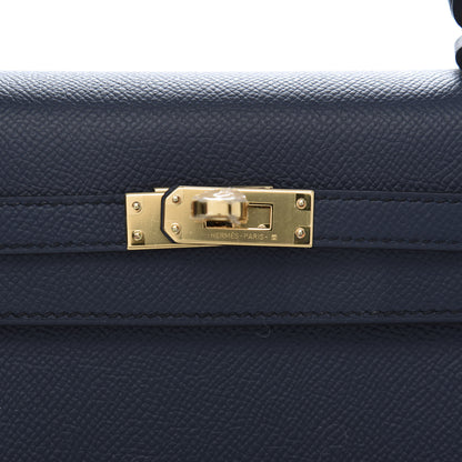 Hermes Epsom Kelly Sellier 25 Bleu Indigo 12 of 15