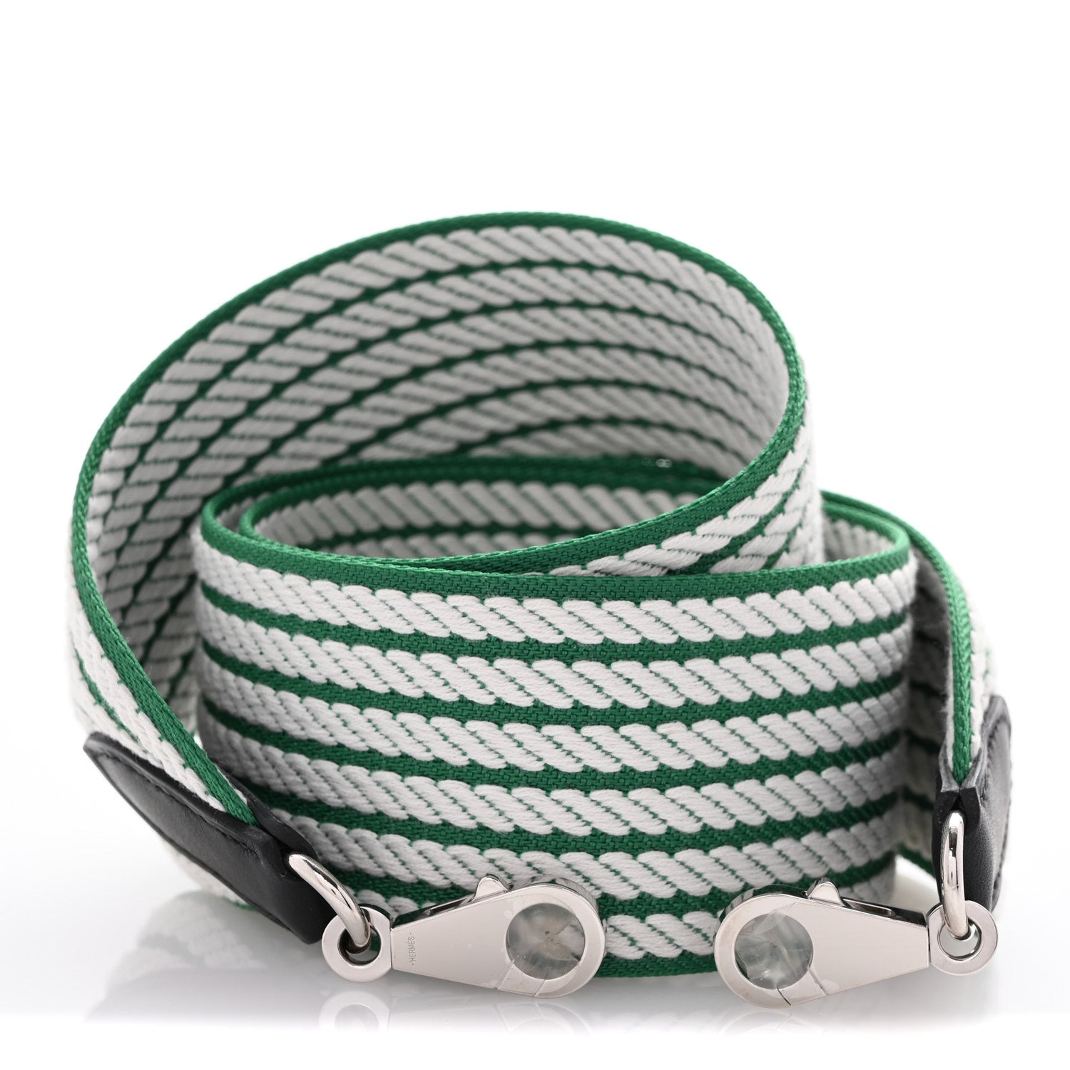 Hermes Toile Swift 50mm Sangle Cordage Shoulder Strap Vert Vertigo Black 3 of 6