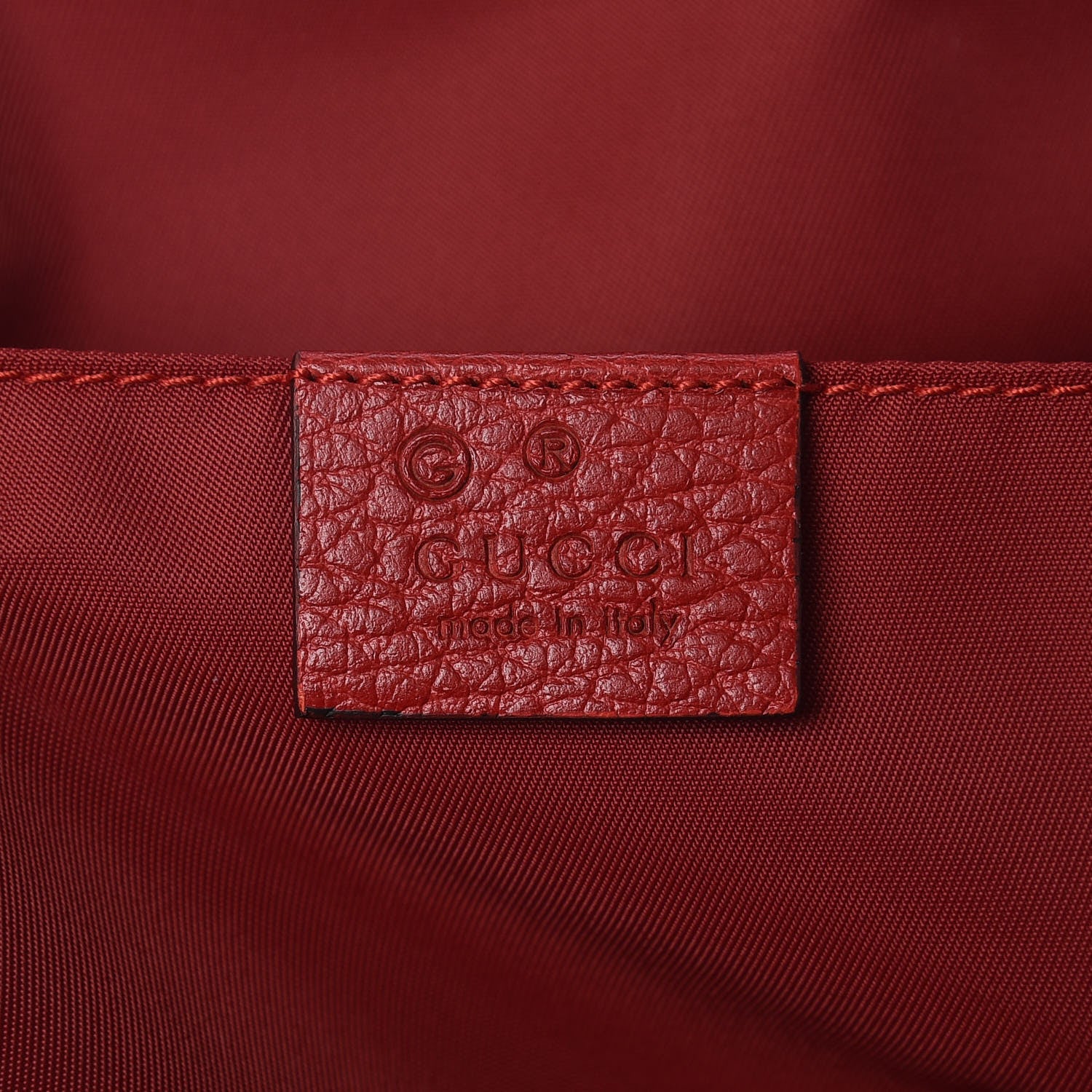 Gucci Nylon Monogram Dollar Calfskin Medium Light Single Buckle Backpack Vibrant Red 7 of 11