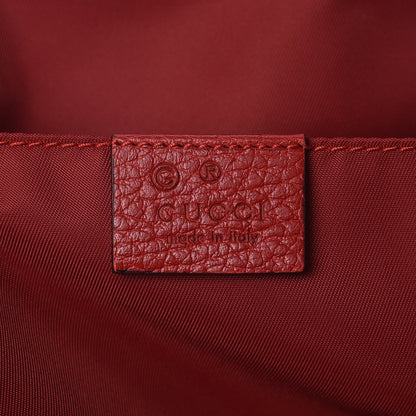 Gucci Nylon Monogram Dollar Calfskin Medium Light Single Buckle Backpack Vibrant Red 7 of 11