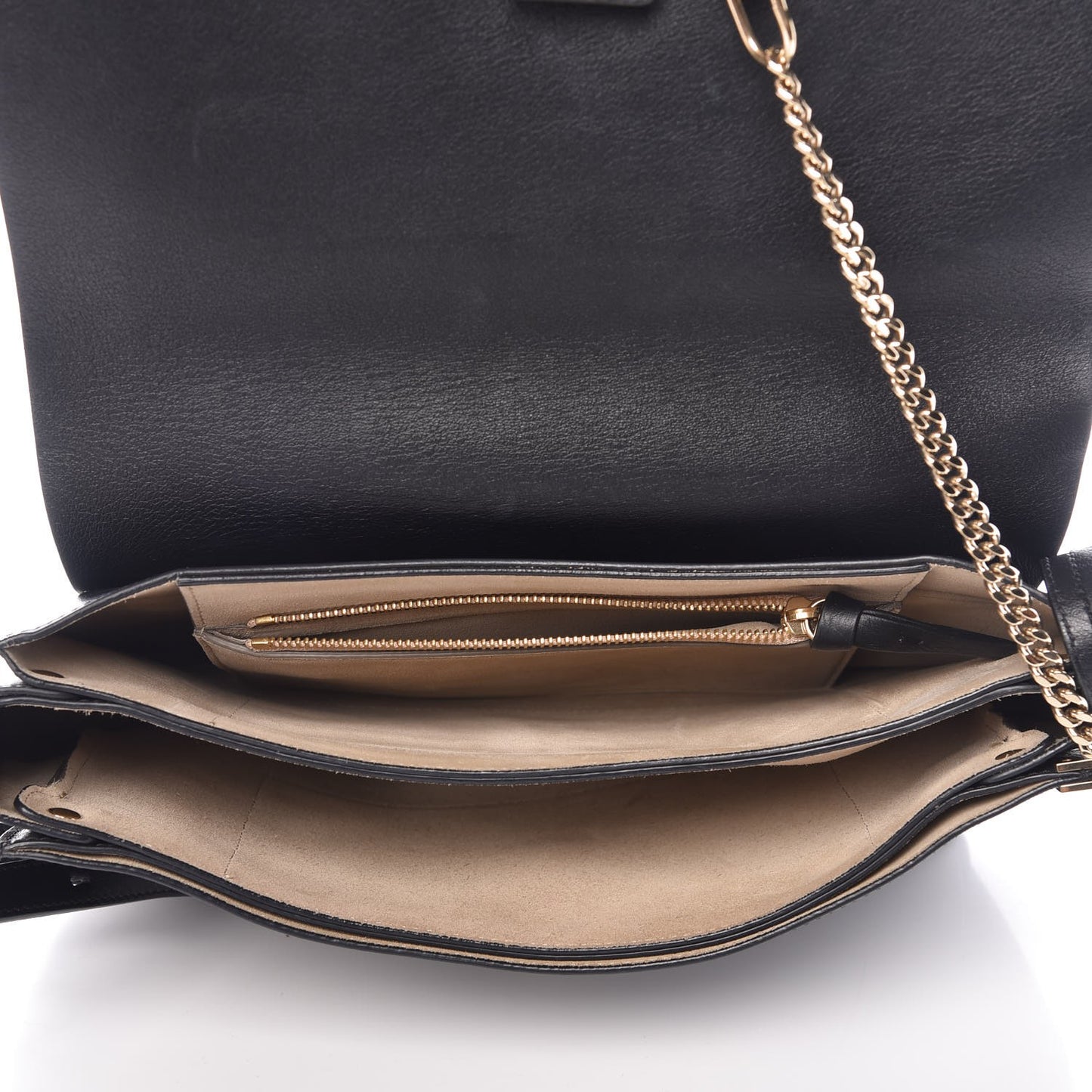 Suede Calfskin Medium Faye Shoulder Bag Black