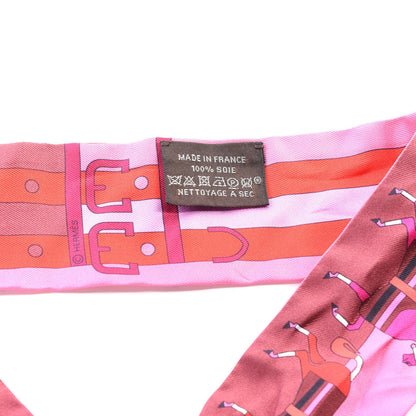 Hermes Silk Rocabar Twilly Rose Vif Bordeaux 2 of 4