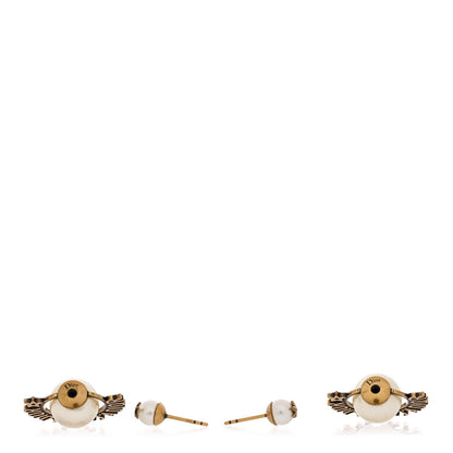 Christian Dior CHRISTIAN DIOR Metal Pearl J'Adior Tribal Earrings Gold 3 of 5