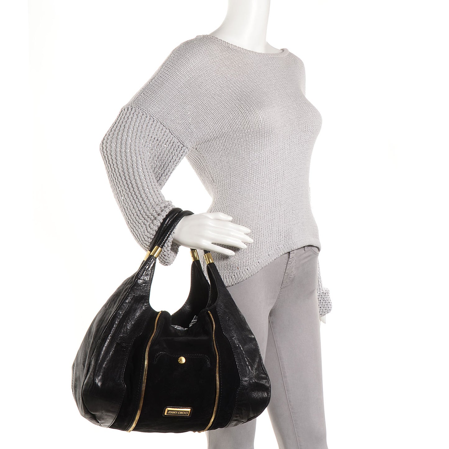 Leather Suede Mandah Tote Black