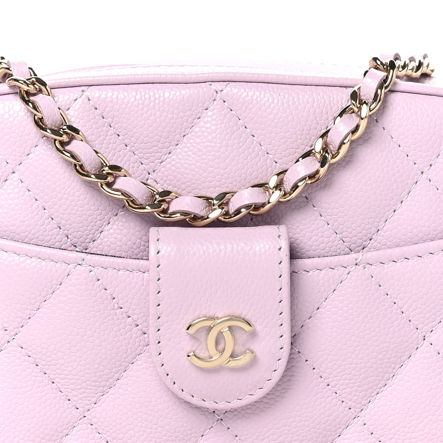 Caviar Quilted Chain Camera Bag Light Purple