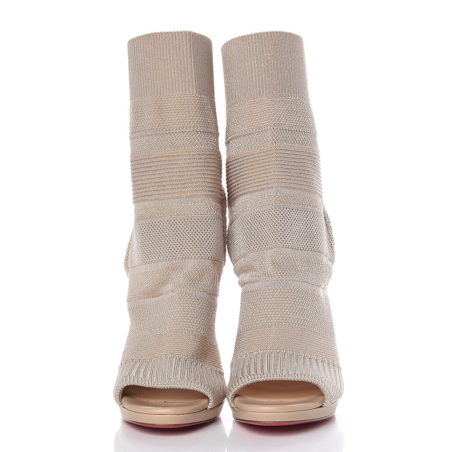Maille Tricot Nappa Cheminene 120 Sock Ankle Boots 36 Beige