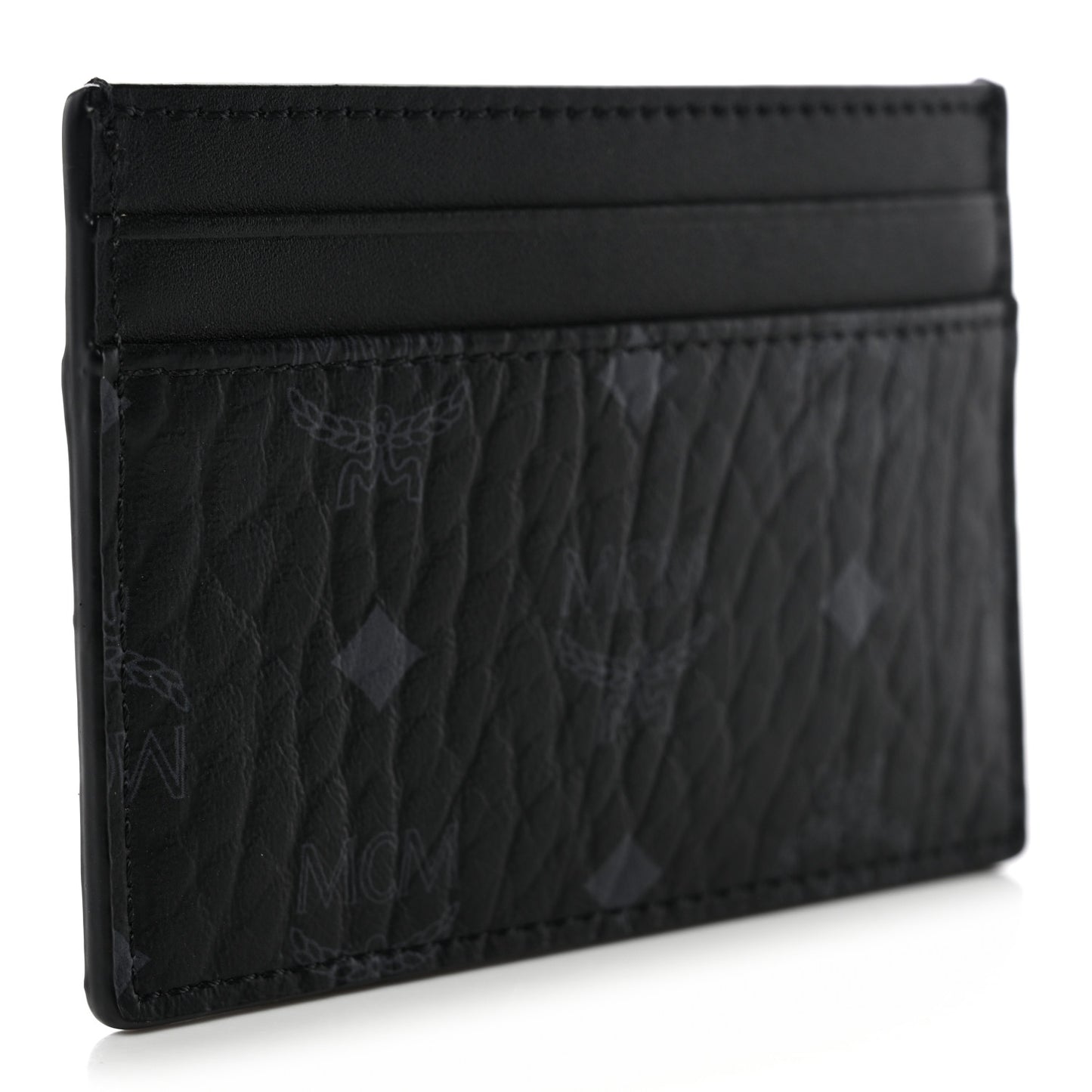 Calfskin Visetos Mini Card Case Black
