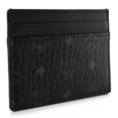 MCM Calfskin Visetos Mini Card Case Black 3 of 7