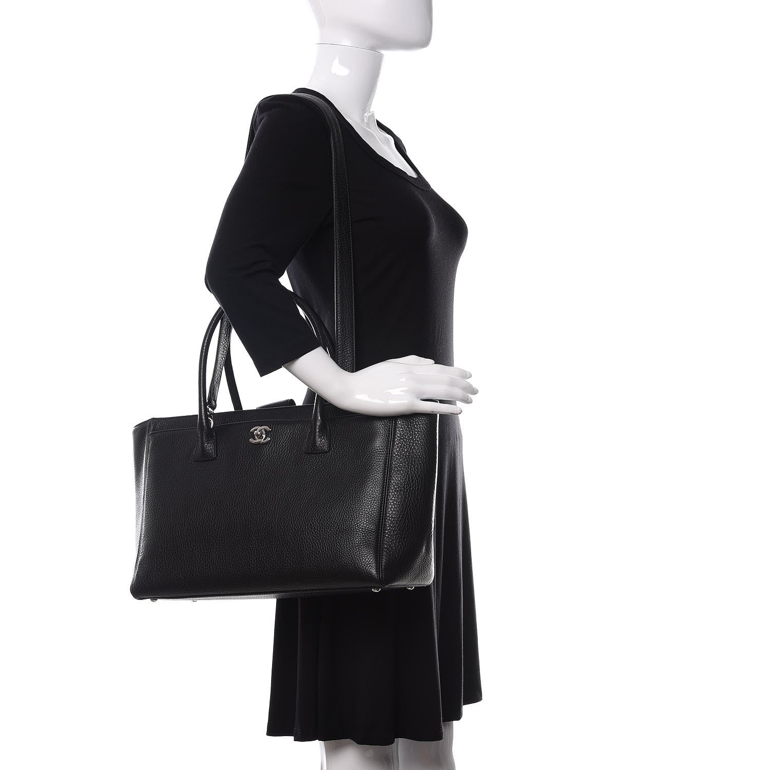Chanel Deerskin Cerf Executive Shopper Tote Black 2 of 11