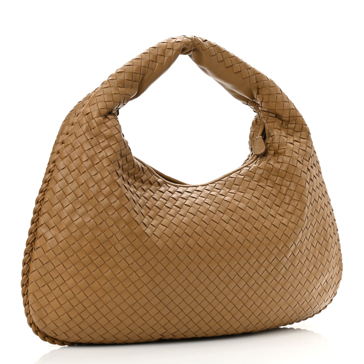 Nappa Intrecciato Large Veneta Hobo Camel