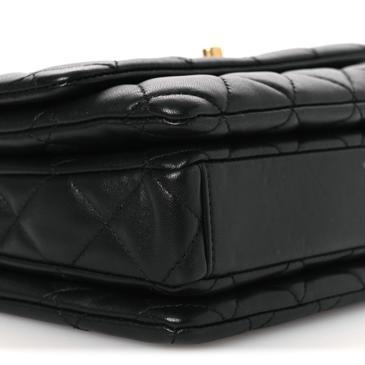 Lambskin Quilted Mini Medallion Multi Chain Flap Black