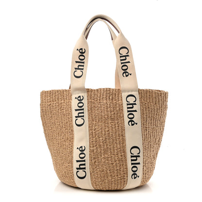 Chloe Raffia Large Woody Tote White 1 of 10