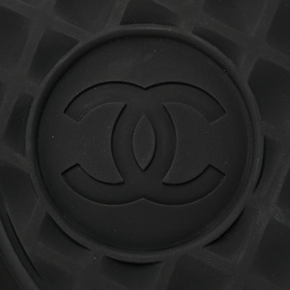 Chanel Calfskin Suede Quilted Womens Logo Sneakers 38 Black White 8 of 10