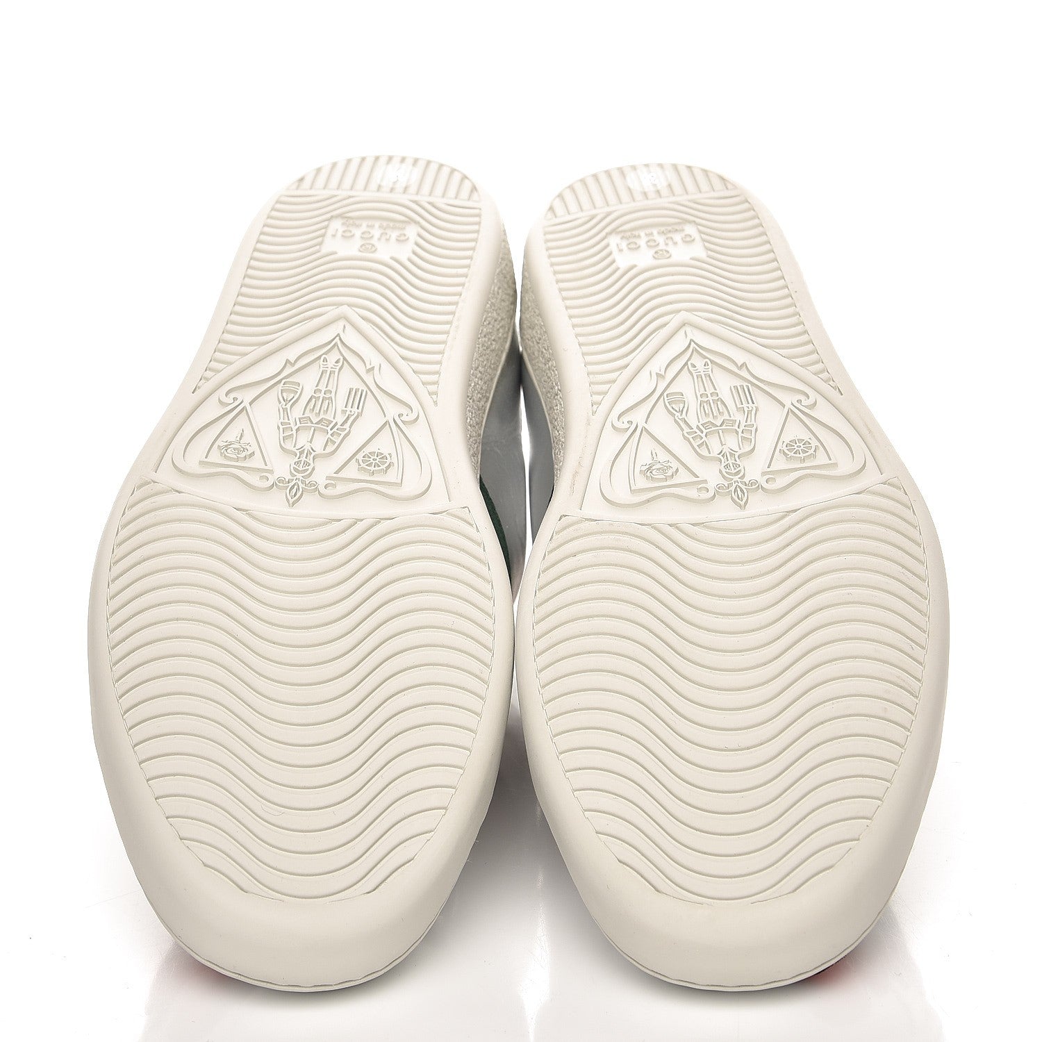 Gucci Metallic Calfskin Floral Embroidered Ace Sneakers 38 Silver 5 of 11