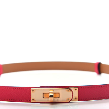 Hermes Epsom Kelly Belt Rose Extreme 4 of 5