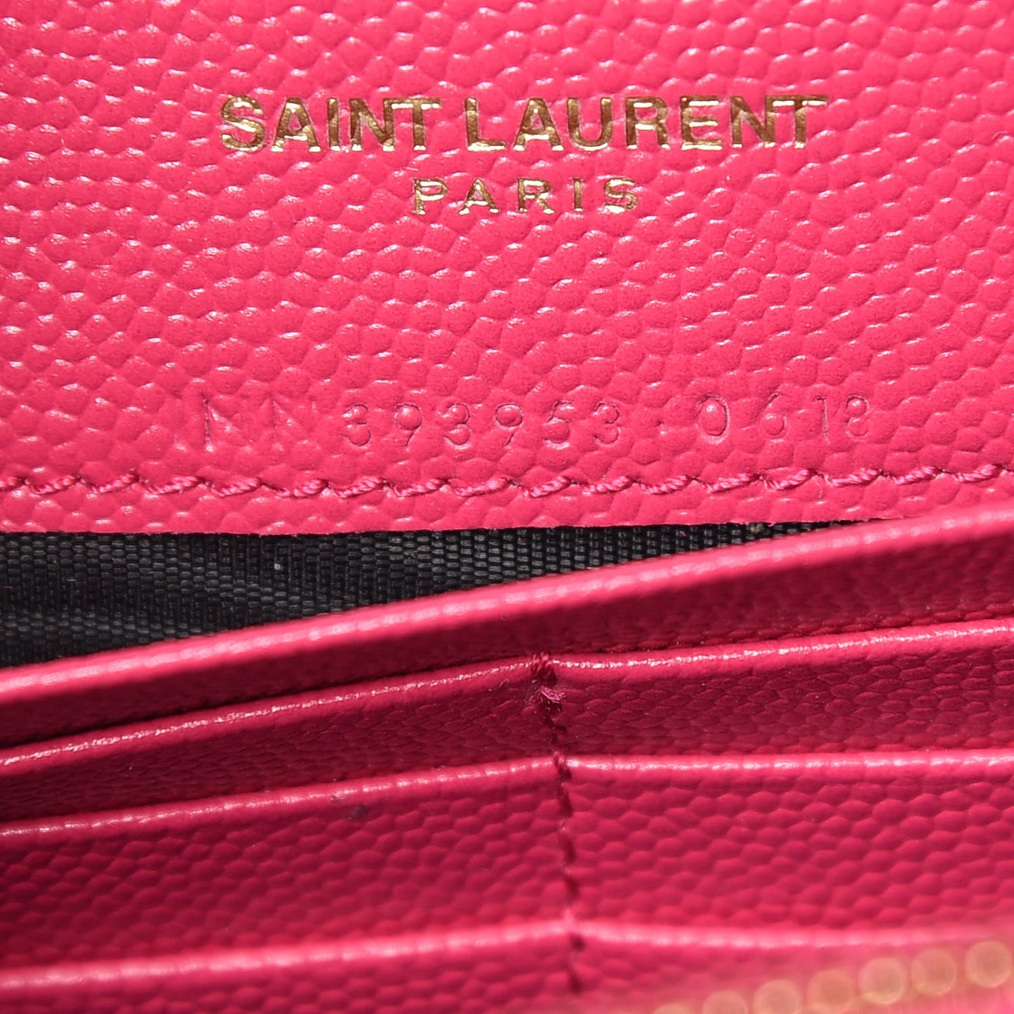 Grain De Poudre Matelasse Chevron Monogram Envelope Chain Wallet Bubblegum