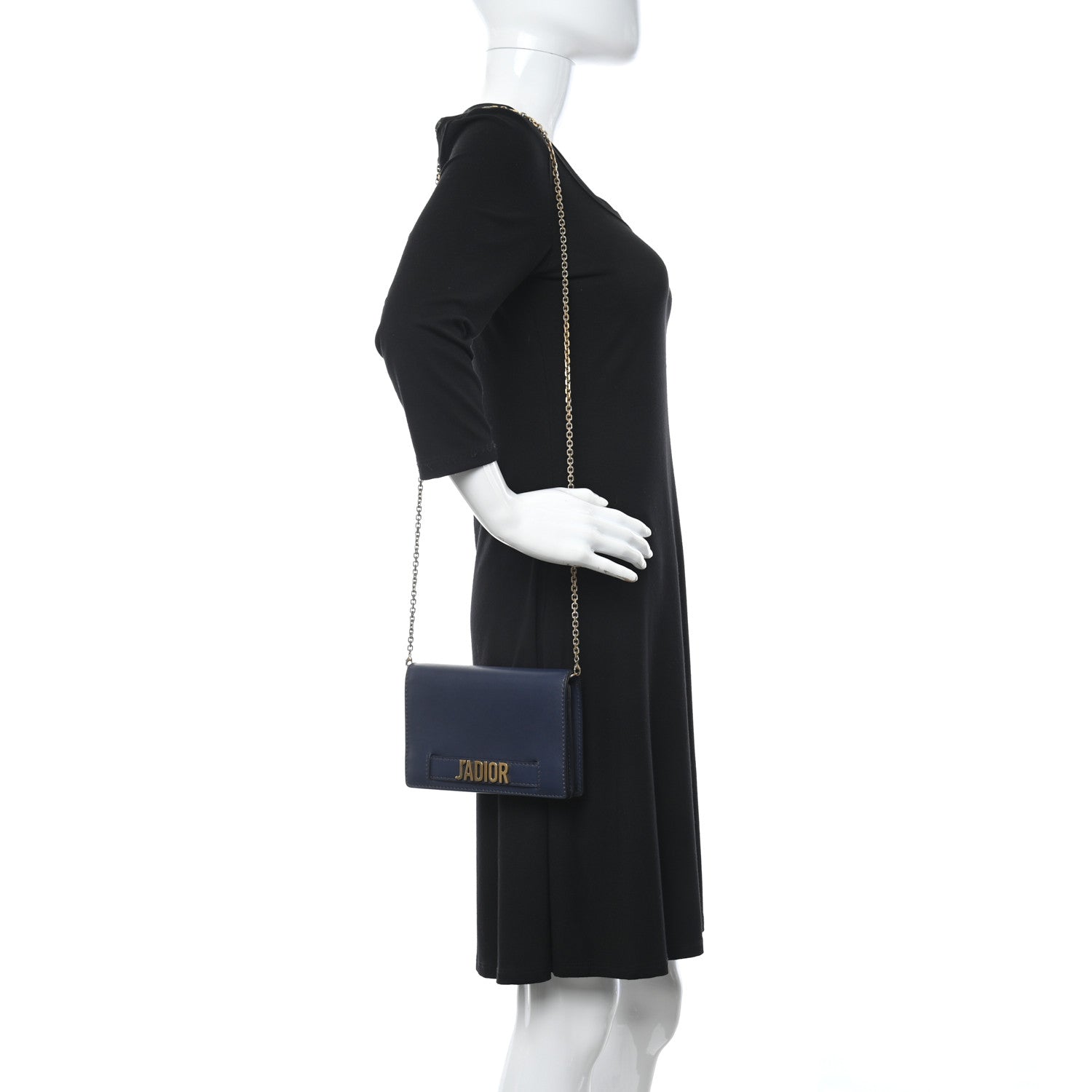 Christian Dior Calfskin J'Adior Wallet on Chain Pouch Navy Blue 3 of 9