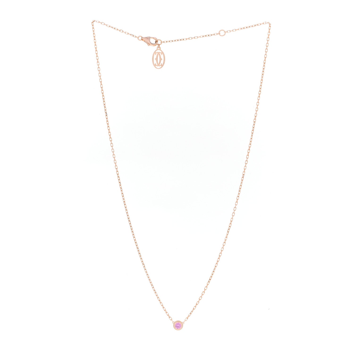 Cartier 18K Pink Gold Pink Sapphire D'Amour Pendant Necklace 3 of 5