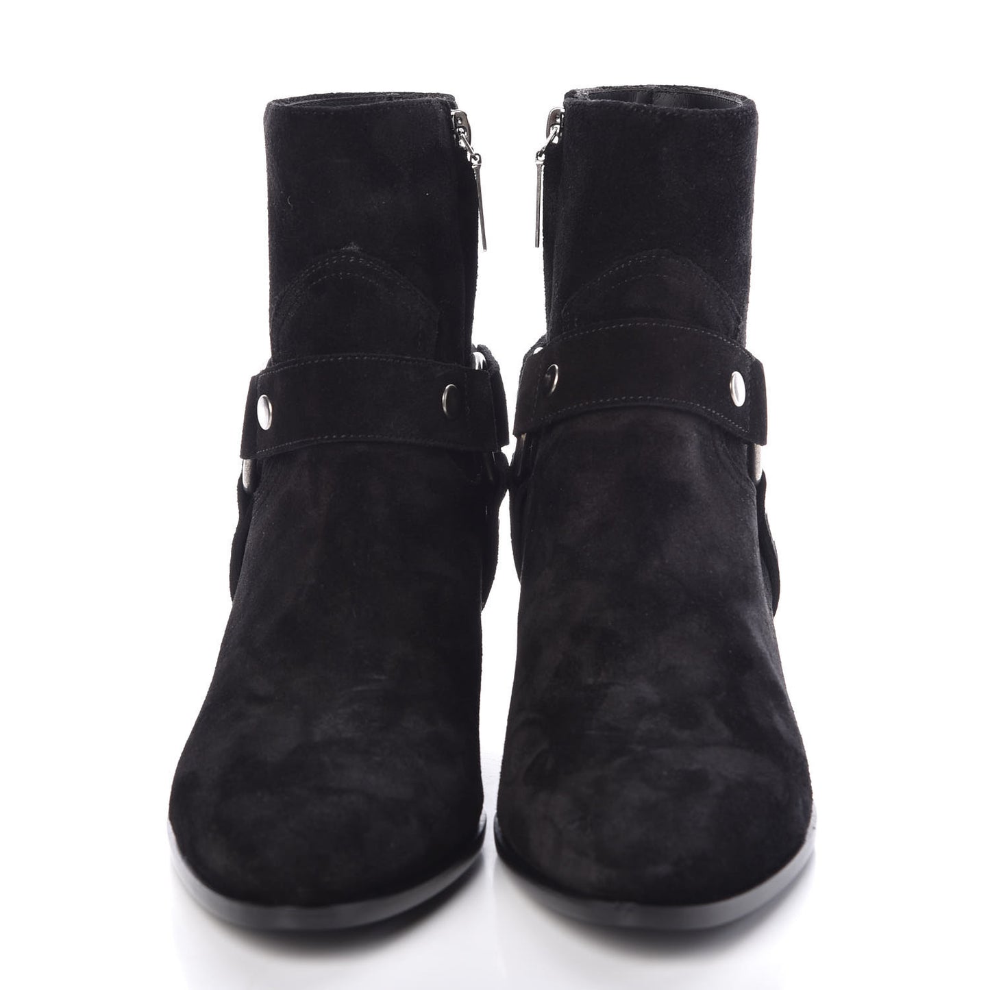 Suede West Harness Ankle Booties 39 Black