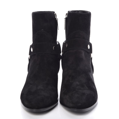 Saint Laurent Suede West Harness Ankle Booties 39 Black 2 of 8