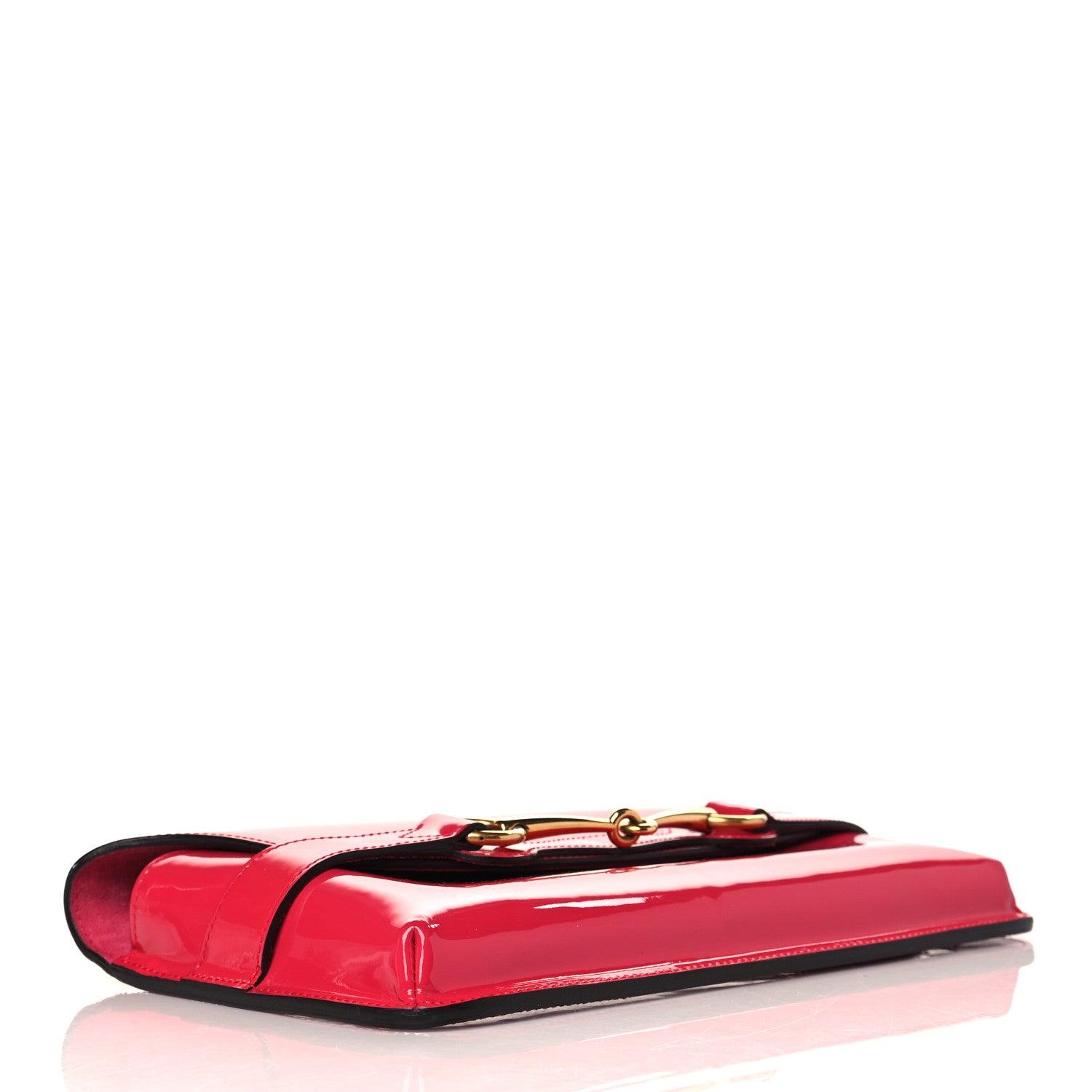 Gucci Patent Large Bright Bit Clutch Shocking Pink 4 of 10