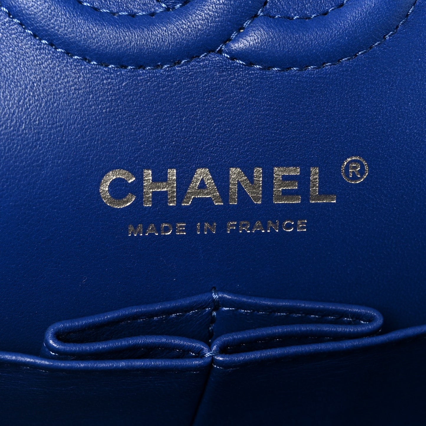 Caviar Quilted Small Double Flap Blue