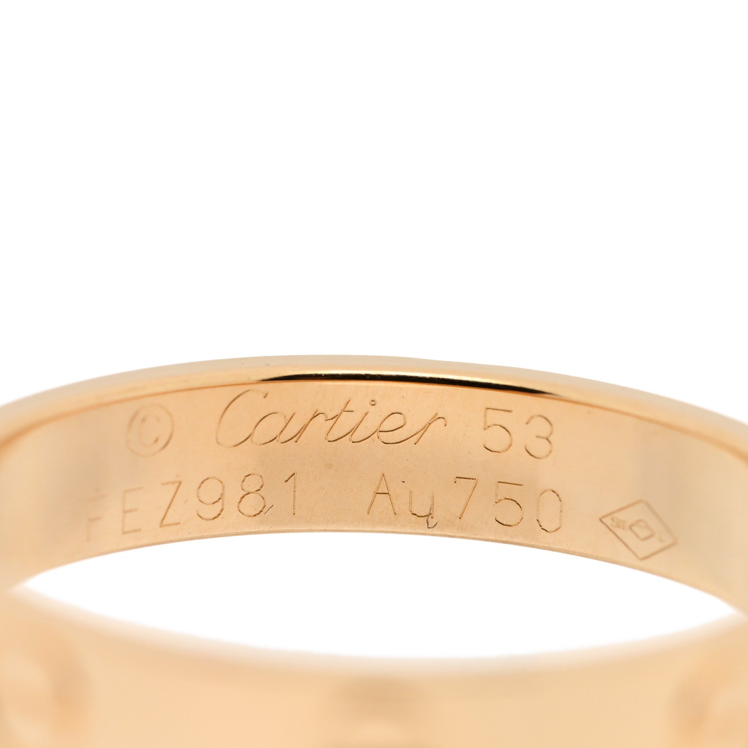 Cartier 18K Yellow Gold 3.5mm LOVE Wedding Band Ring 53 6.5 4 of 4