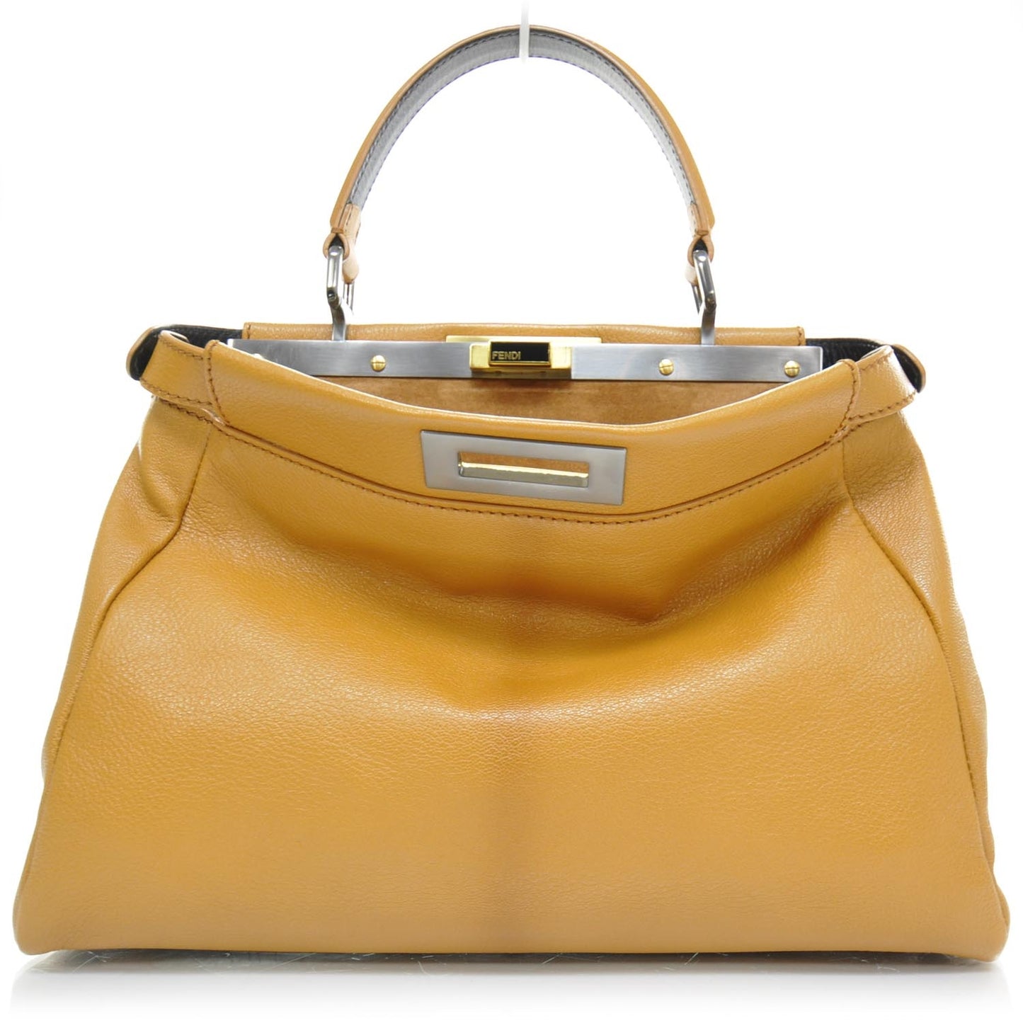 Goatskin Python Medium Peekaboo Iconic Satchel Ocra