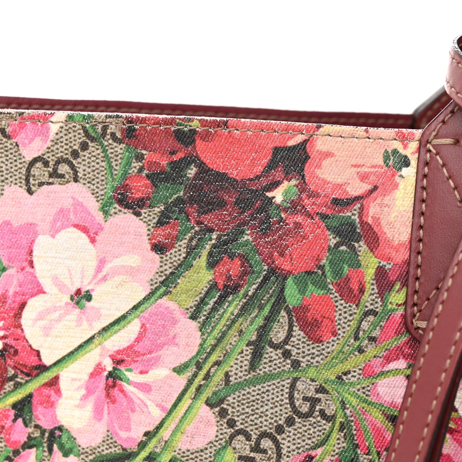 Gucci GG Supreme Monogram Blooms Large Reversible Tote Beige Multicolor Dry Rose 20 of 20