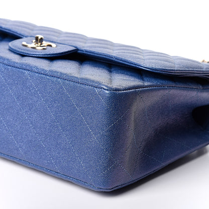 Chanel Iridescent Caviar Quilted Jumbo Double Flap Dark Blue 9 of 9